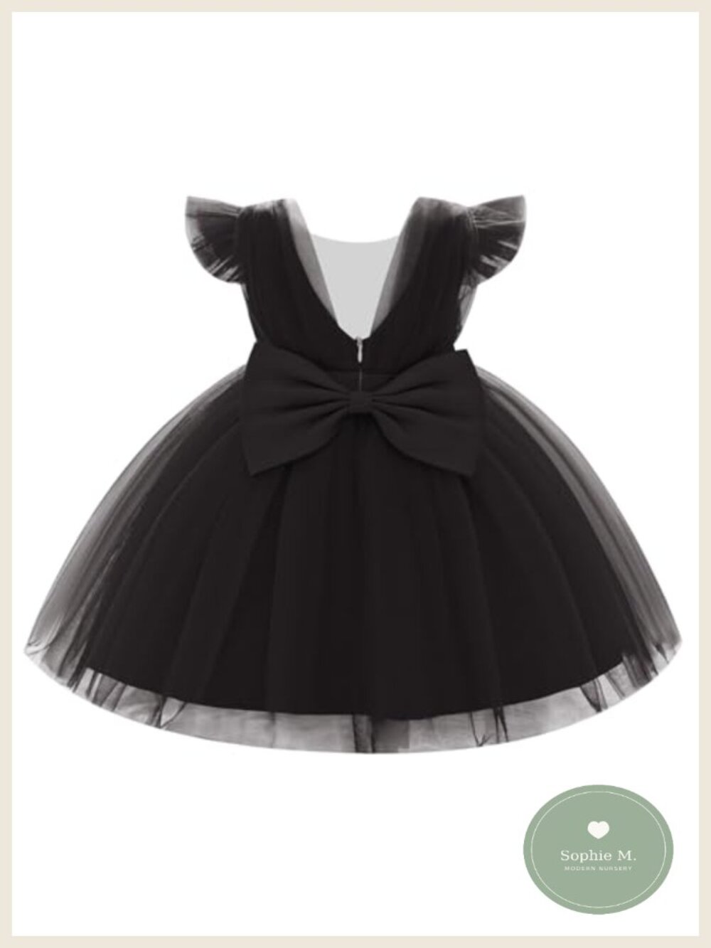 Toddler Girl Formal Tulle Dress Flutter Sleeve Satin Sash Birthday